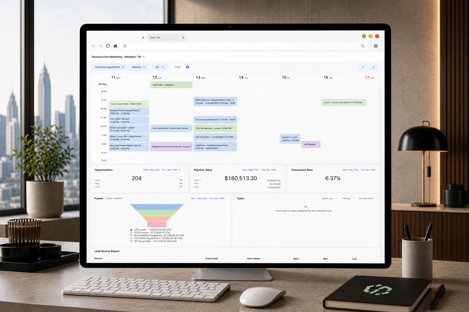 Reliom dashboard displayed on a desktop monitor